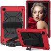 Samsung Galaxy Tab A7 10.4 (2020) Red/Black Silicone PC Case with Holder - 1