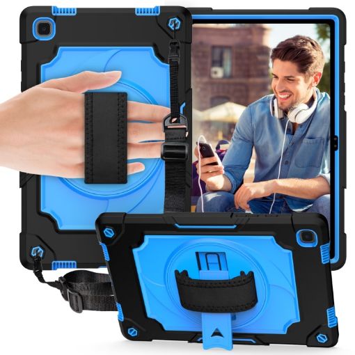 Samsung Galaxy Tab A7 10.4 2020 Shockproof Case with Holder Black Blue - 1