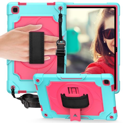 Samsung Galaxy Tab A7 10.4 Case 360 Rotation Shockproof Mint/Rose - 1