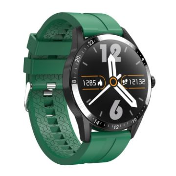 G20 1.3" IPS Smart Watch, IP67 Waterproof, Green Silicone Strap - 1
