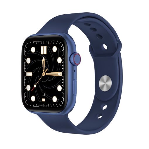DW35PRO 1.75" IPX7 Waterproof Smart Watch, Bluetooth, Sleep & Heart Rate Monitor, Blue Silicone Strap - 1