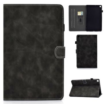 Samsung Galaxy Tab A7 Lite T220 Grey Leather Case with Holder & Slots - 1