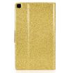 Samsung Galaxy Tab A7 Lite T220 Gold Glitter Flip Leather Case with Holder - 3