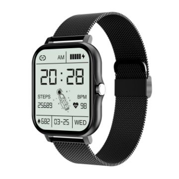 GT20 1.69" TFT Smart Watch, IP67, Music/Bluetooth Call, Steel Strap - 1