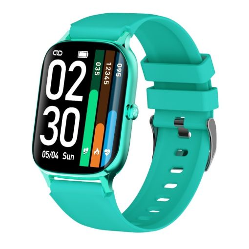 F37 1.69" TFT Smart Watch, IP67 Waterproof, Temp/Heart/BP Monitor, Green - 1