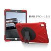 Shockproof Red Silicone + PC Case with Holder for iPad Pro 10.5 - 4