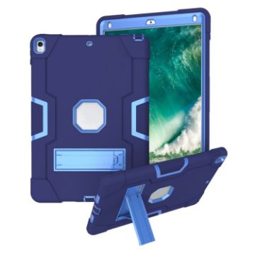 Navy Blue Shockproof Silicone + PC Case with Holder for iPad Pro/Air 10.5 - 1