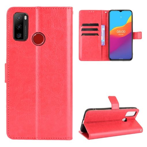 Ulefone Note 10 Red Leather Flip Case with Card Slots & Lanyard - 1