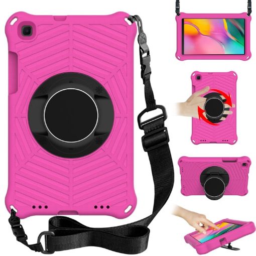 Samsung Galaxy Tab A 8.0 2019 Spider King EVA Case with Strap, Rose Red - 1