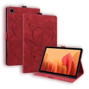 Samsung Galaxy Tab A7 10.4 Love Butterfly Flip Leather Case Red - 1