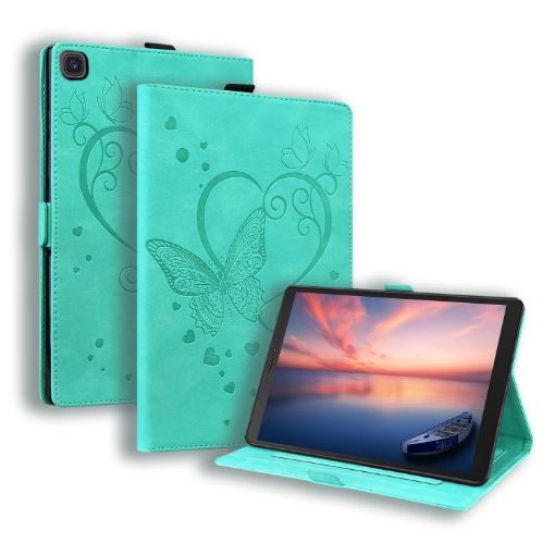 Samsung Galaxy Tab A 8.0 (2019) Butterfly Flip Leather Case - Green - 1