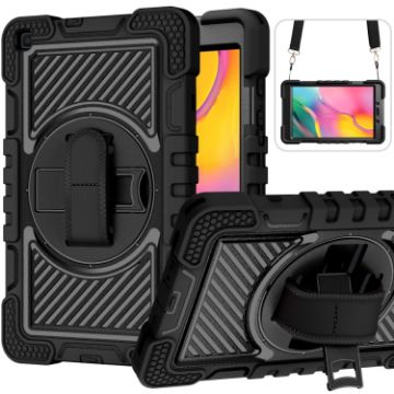 Samsung Galaxy Tab A 8.0 2019 T290 360 Rotation Shockproof Case Black - 1
