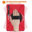 Red Protective Case with Holder & Strap for Samsung Galaxy Tab S7/S8/S9+ - 2