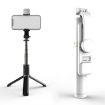 Q03S White Bluetooth Selfie Stick Tripod & Mobile Phone Holder Fill Light - 1