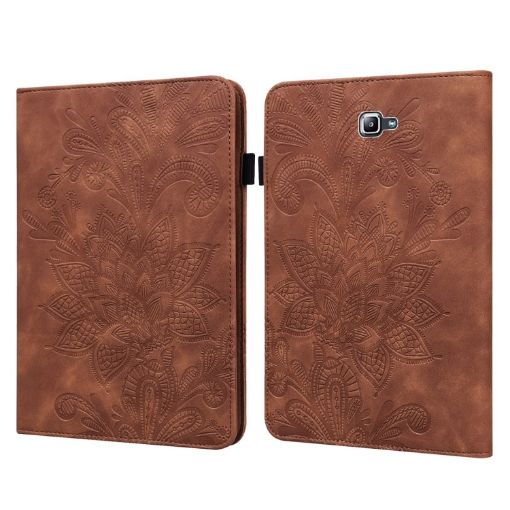 Samsung Galaxy Tab A A6 10.1" 2016 Lace Flower Flip Leather Case Brown - 1