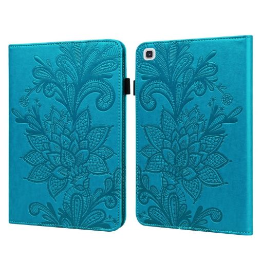 Samsung Galaxy Tab A7 10.4 2020 Lace Flower Flip Leather Case Blue - 1