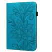 Samsung Galaxy Tab A7 10.4 2020 Lace Flower Flip Leather Case Blue - 2