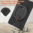 Samsung Galaxy Tab S7 FE T730 Black Silicone PC Case with Holder & Strap - 6