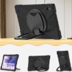 Samsung Galaxy Tab S7 FE T730 Black Silicone PC Case with Holder & Strap - 7