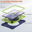 Samsung Galaxy Tab S7 FE T730 Case with Holder & Strap - Navy/Lime - 5