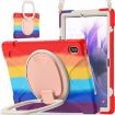 Samsung Galaxy Tab S7 FE T730 Red Silicone PC Case with Holder & Strap - 2