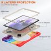 Samsung Galaxy Tab S7 FE T730 Red Silicone PC Case with Holder & Strap - 5