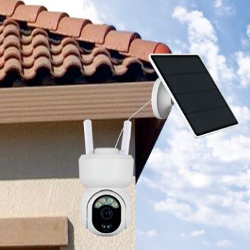 1080P IP65 Solar PTZ Camera - Night Vision, 2-Way Intercom, AI Alarm, 4G - 1