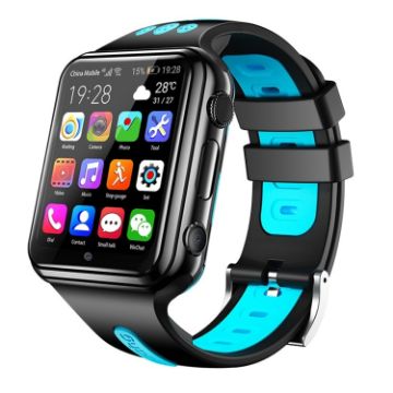 W5 1.54" Dual Camera Smartwatch, SIM/GPS/Temp, 1GB+16GB Black Blue - 1