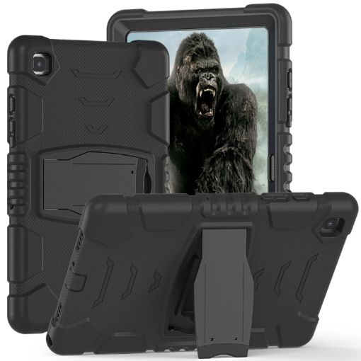Samsung Galaxy Tab A7 T500 Shockproof Case with Holder - Black - 1