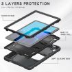 Samsung Galaxy Tab A7 T500 Shockproof Case with Holder - Black - 4