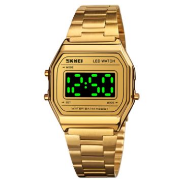 SKMEI 1646 Gold LED Digital Display Luminous Electronic Watch - 1