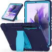 Samsung Galaxy Tab S7+/S7 FE/S8+ 3-Layer Case with Holder (NavyBlue+Blue) - 2