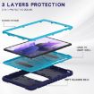 Samsung Galaxy Tab S7+/S7 FE/S8+ 3-Layer Case with Holder (NavyBlue+Blue) - 5
