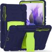 Samsung Galaxy Tab S7+/S7 FE/S8+ 3-Layer Case with Holder (NavyBlue+Lime) - 1