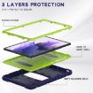 Samsung Galaxy Tab S7+/S7 FE/S8+ 3-Layer Case with Holder (NavyBlue+Lime) - 5