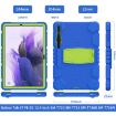 Samsung Galaxy Tab S7+/S7 FE/S8+ 3-Layer Case with Holder (Blue+Lime) - 4