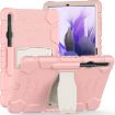Samsung Galaxy Tab S7+/S7 FE/S8+ 3-Layer Case with Holder - Pink - 1
