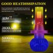EV15 H7 Car LED Fog Light 2PCS, 3000LM, 30W, 6000K+3000K, IP65, 12LEDs - 4