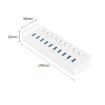 ORICO CT2U3-10AB-WH 10-Port USB HUB with Switches, US Plug, White - 2