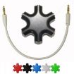 6 in 1 Audio Adapter 3.5mm Jack Multi Port Hub Aux Splitter (Black) - 2