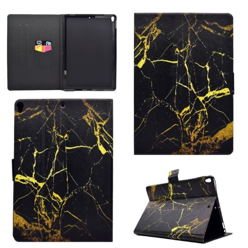 iPad Pro 10.5" Black Gold TPU Leather Case with Holder & Card Slot - 1