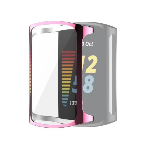 Fitbit Charge 5 Pink TPU Electroplating Protective Case Cover - 1