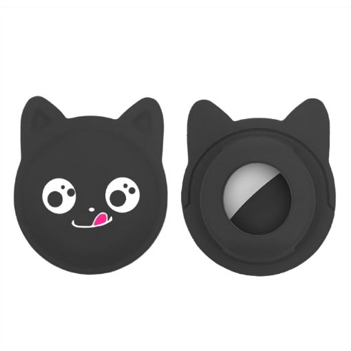 Black Silicone Case for AirTag - Cute Cartoon Pet Collar Anti-lost Tracker - 1