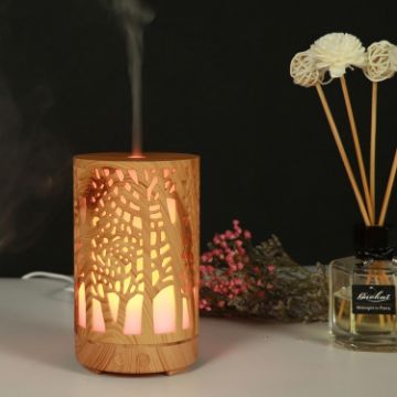 USB 200ml Wooden Essential Oil Humidifier & Sprayer - Light Brown - 1