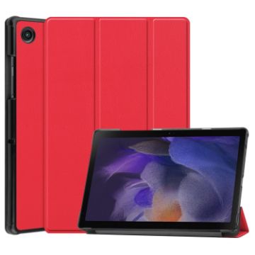 Samsung Galaxy Tab A8 2021 Red Leather Tablet Case with Holder - 1