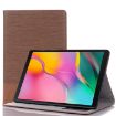Samsung Galaxy Tab A7 T500 Leather Case, Light Brown, Cross Texture - 1