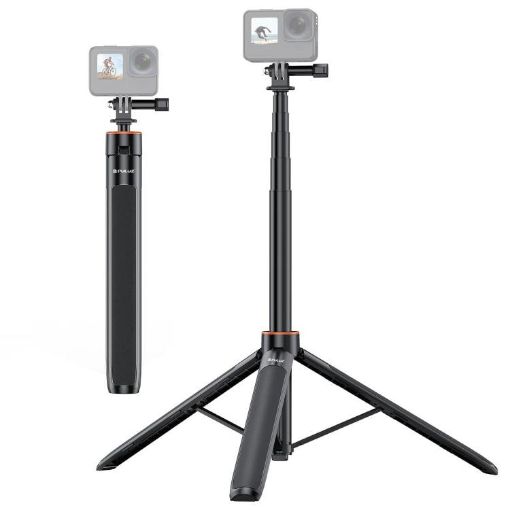PULUZ 1.4m Action Camera Selfie Stick Tripod for Vlog & Live Streaming - 1