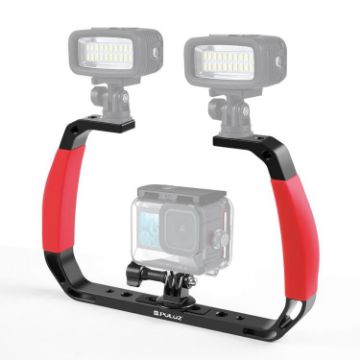 PULUZ Dual Silicone Handles Diving Rig for GoPro, DJI OSMO, Insta360 - 1