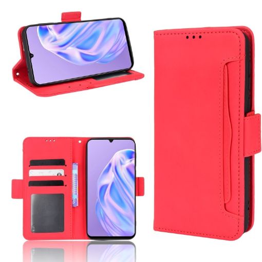 Ulefone Note 6/6P Red Leather Phone Case - Calf Pattern Skin Feel - 1