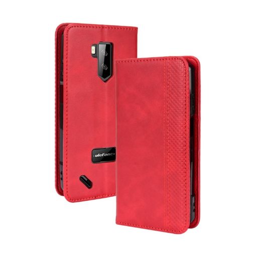 Ulefone Armor X9 Red Leather Case with Magnetic Buckle Retro Texture - 1